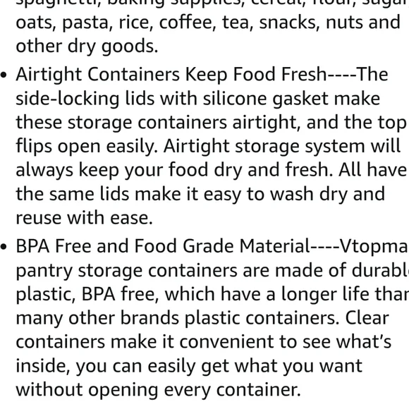 Vtopmart. Clear Plastic Storage Containers Set Of 4 (1.8 Qt. - Picture 6 of 6